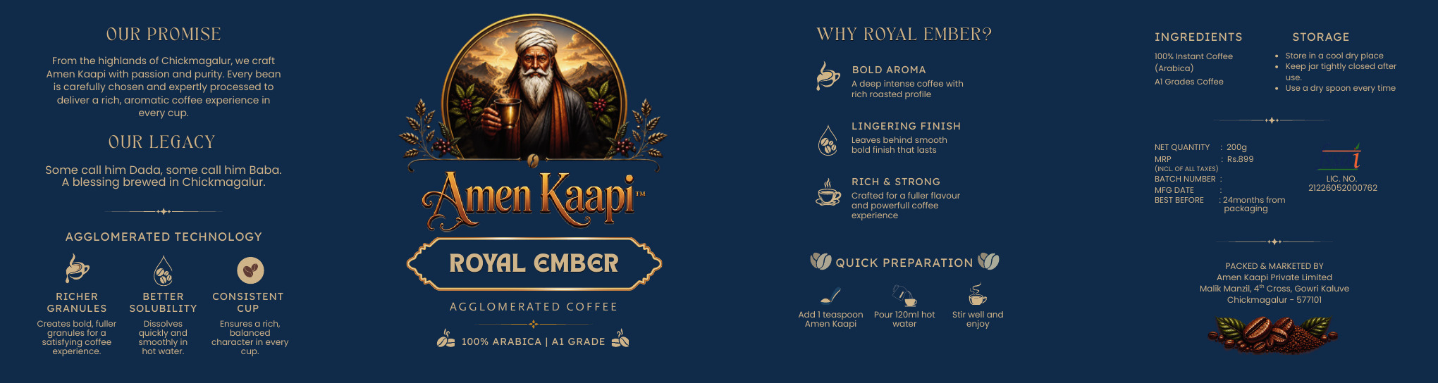 The full Royal Ember label, unrolled